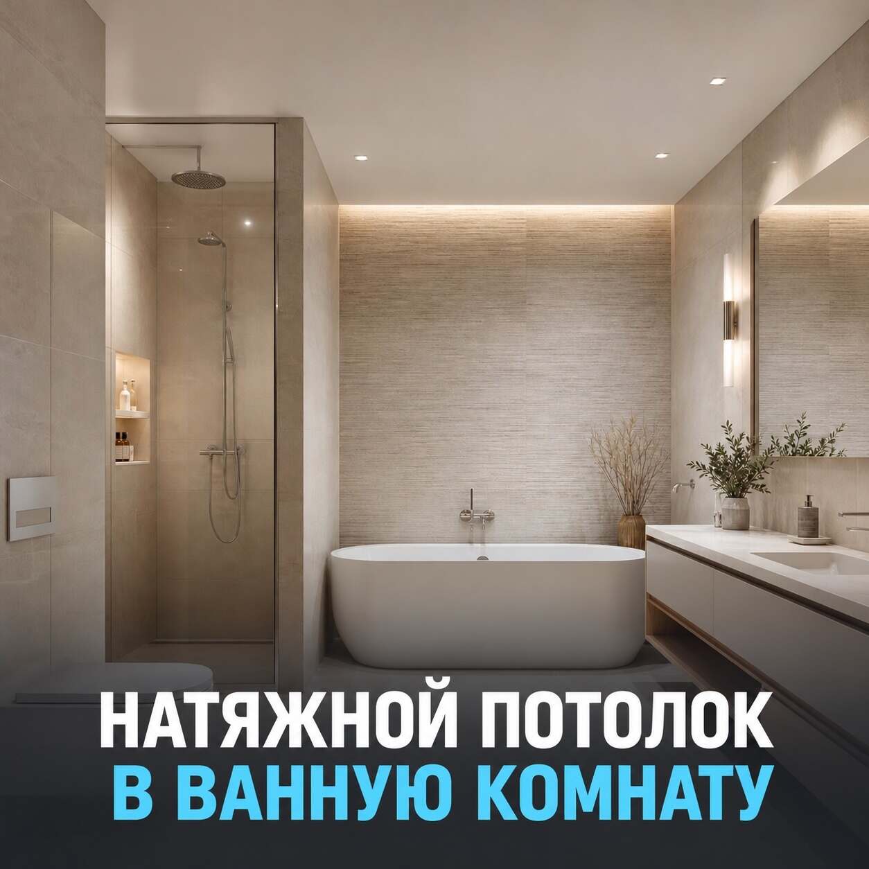 Натяжной потолок в ванную комнату