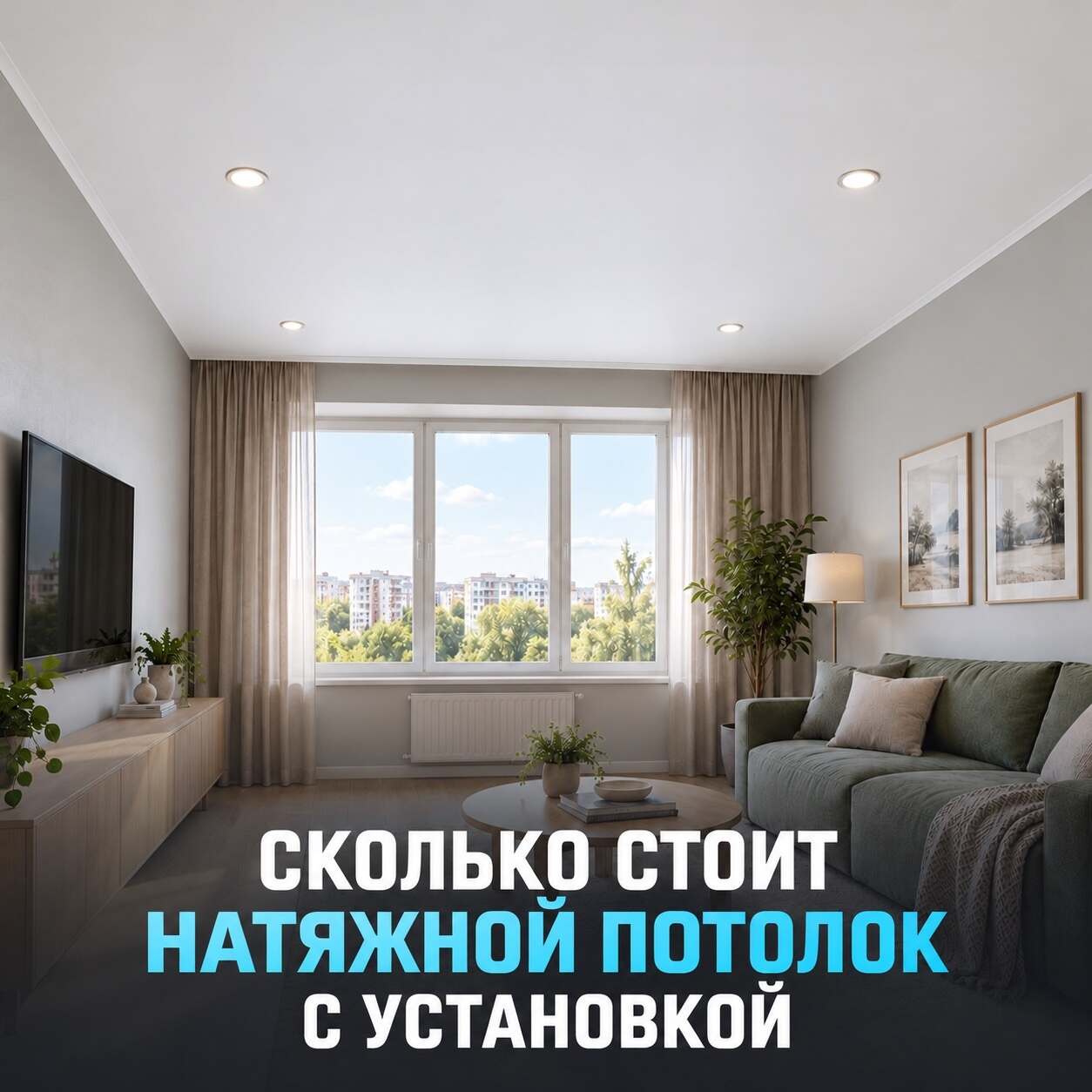 Сколько стоит натяжной потолок с установкой
