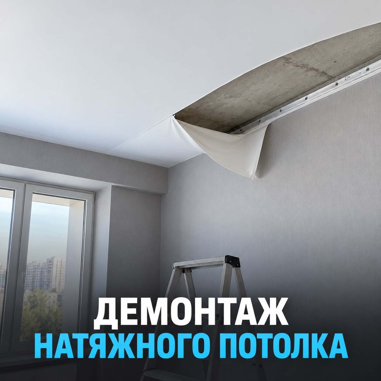 Демонтаж натяжного потолка