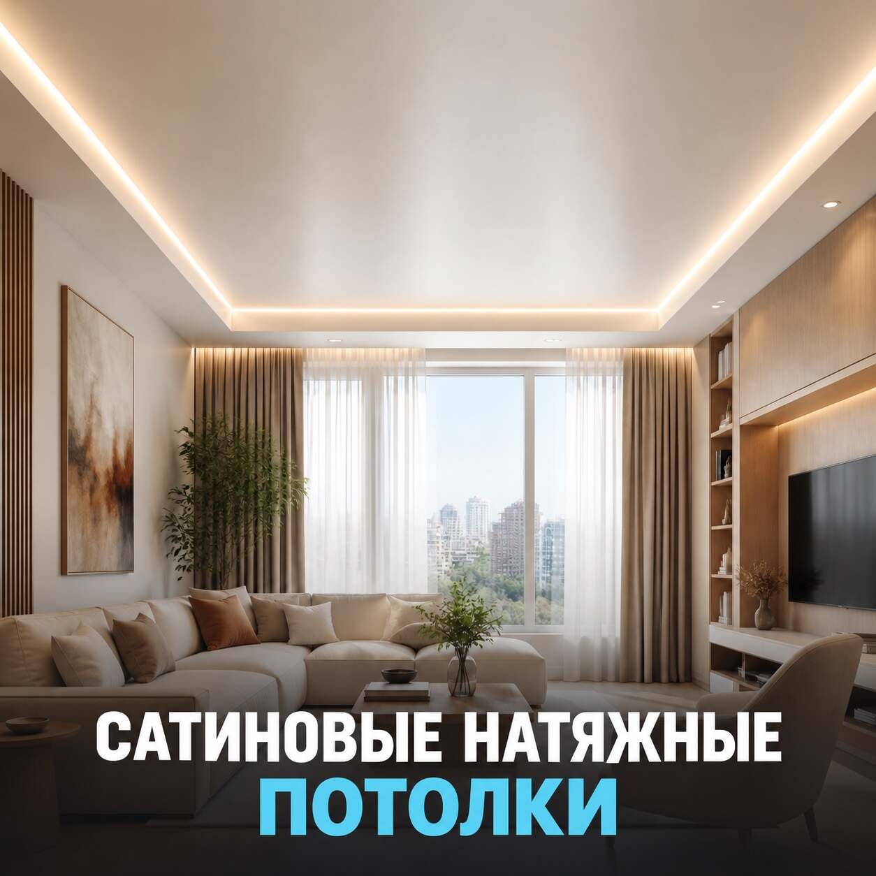 Сатиновые натяжные потолки